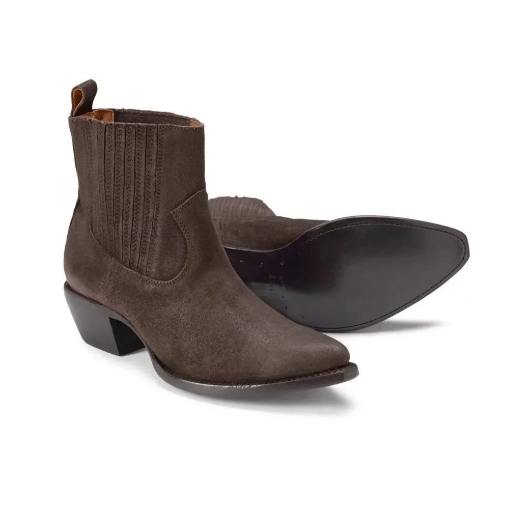 Frye $298 Sacha Chelsea Chocolate Sz 9 NIB! - Picture 1 of 4